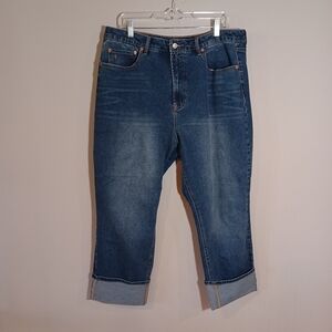 Frye Women's Dark Blue Cropped Jeans